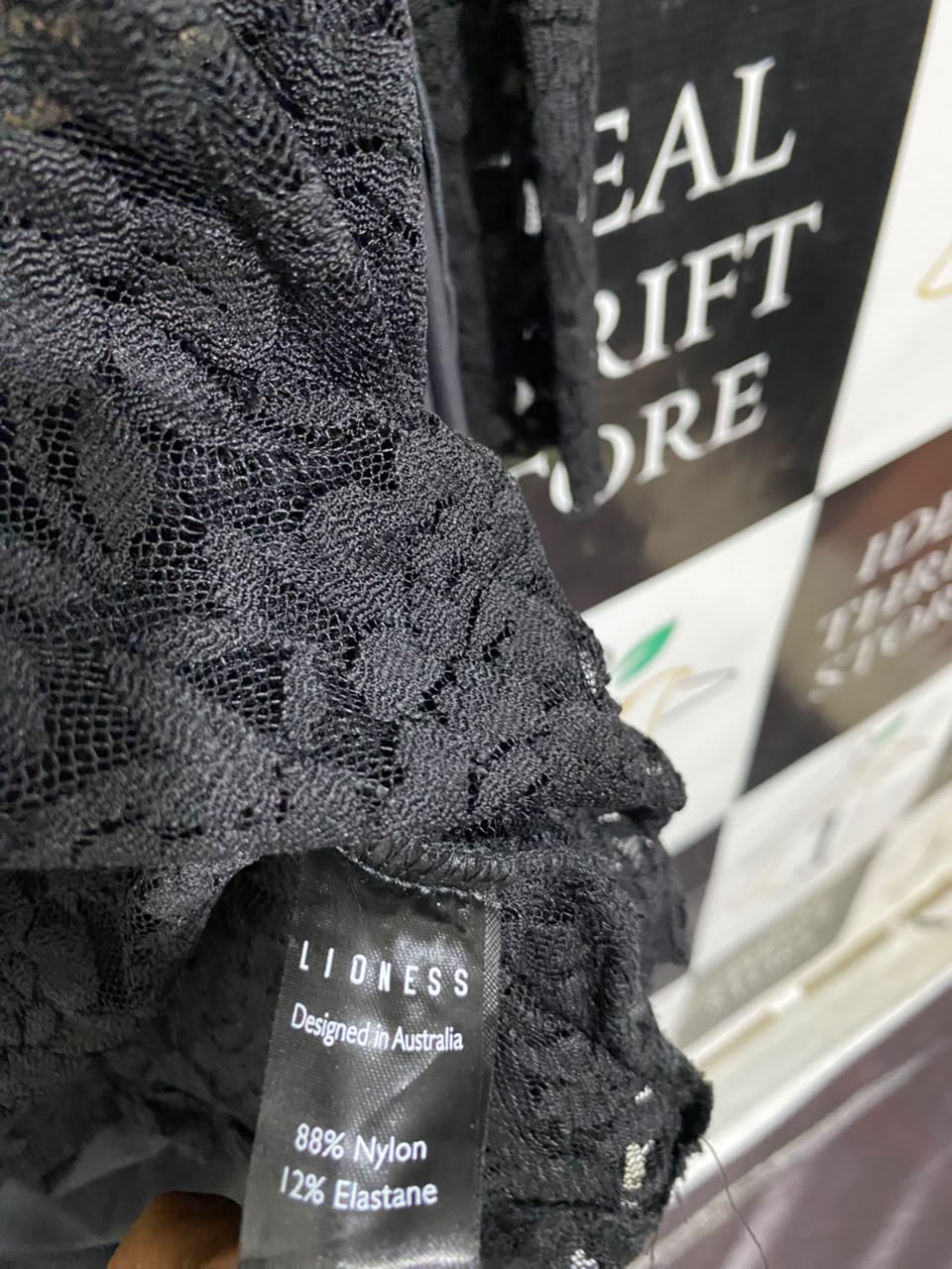 LIONESS |M| BUST 15| A22| BLACK LACE DRAPED ASYMMETRIC LONG-SLEEVE TOP | ELEGANT GOTHIC PARTY BLOUSE