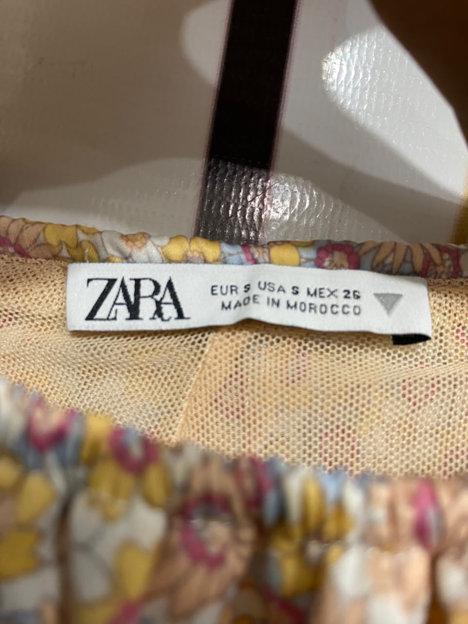 ZARA |S| BUST 16| A22| PASTEL FLORAL OFF-SHOULDER PUFF-SLEEVE CROP TOP | VINTAGE-INSPIRED SUMMER BLOUSE