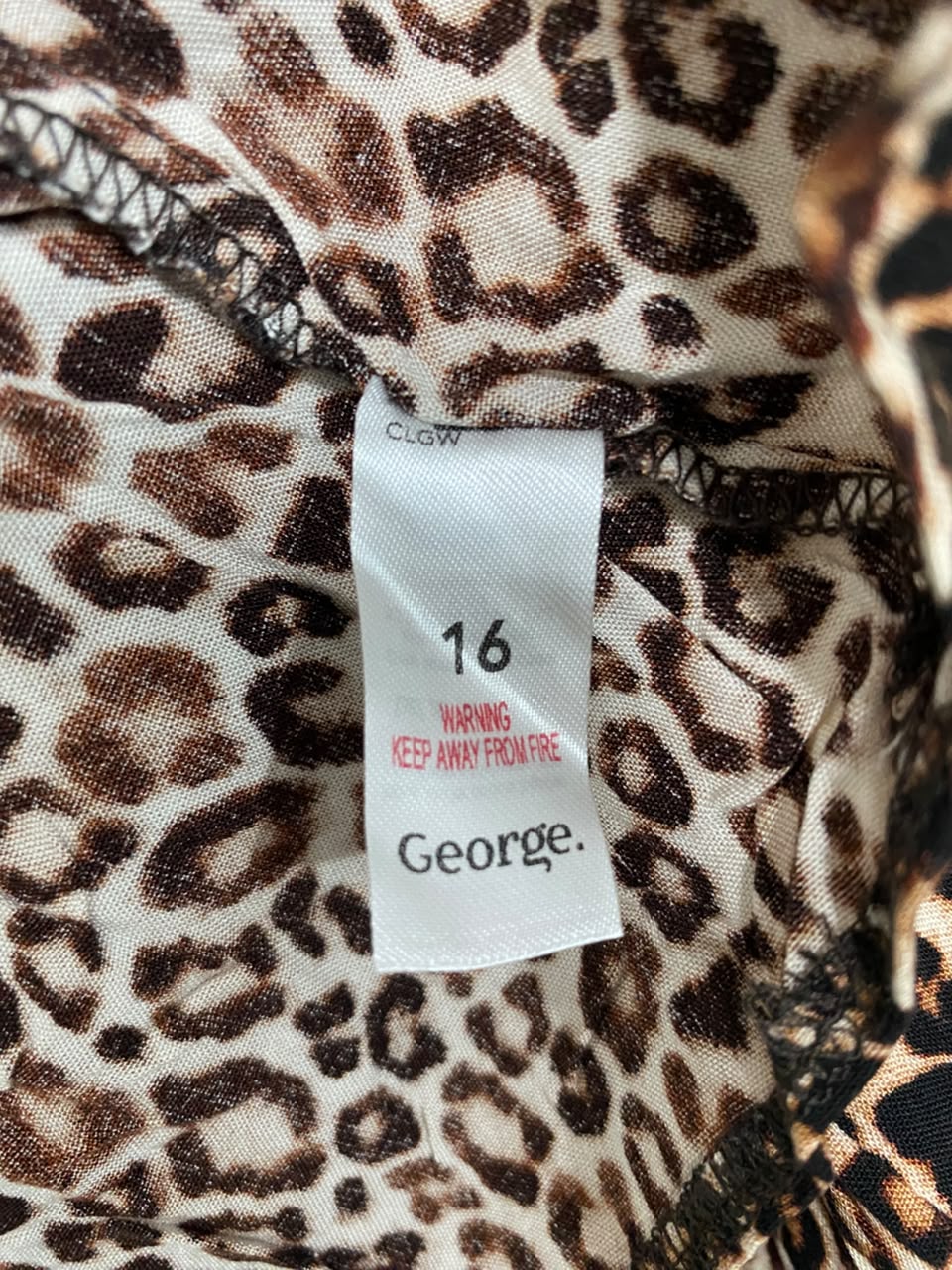 GEORGE |L| BUST 21| A22| LEOPARD ANIMAL PRINT COLLARED TIERED MINI DRESS | LONG-SLEEVE CASUAL STATEMENT DRESS