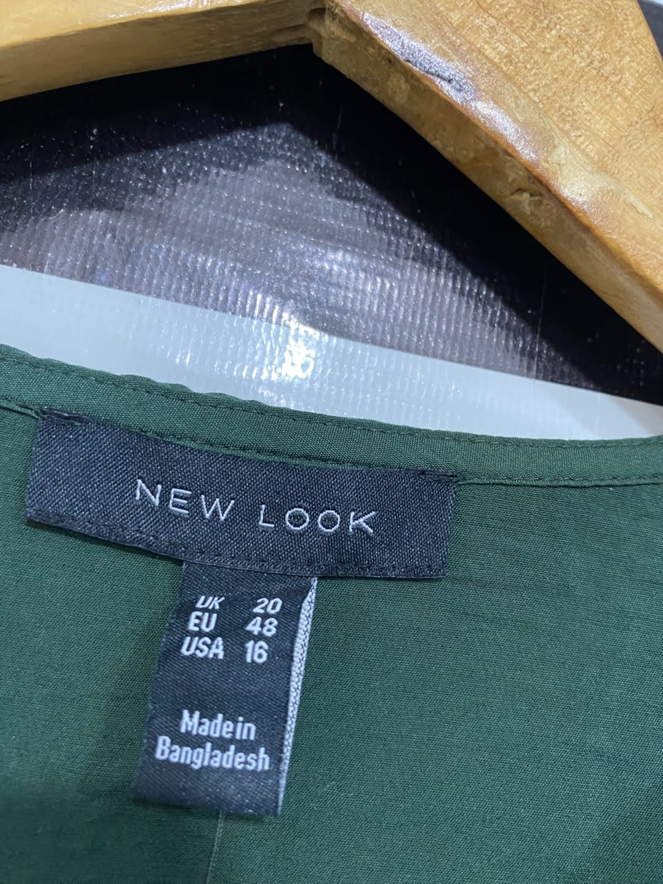 NEW LOOK |L| BUST 22| A22| DARK GREEN RUFFLE-COLLAR TIERED SMOCK DRESS | LONG-SLEEVE CASUAL MINI DRESS