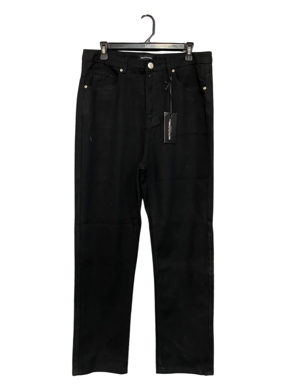 PRETTYLITTLE THING |XL| WAIST 33| A23| BLACK STRAIGHT-LEG DENIM JEANS