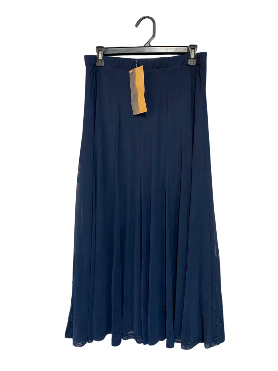 LIZ JORDAN |XL| WAIST 32| A23| NAVY BLUE FLOWY PLEATED MAXI SKIRT