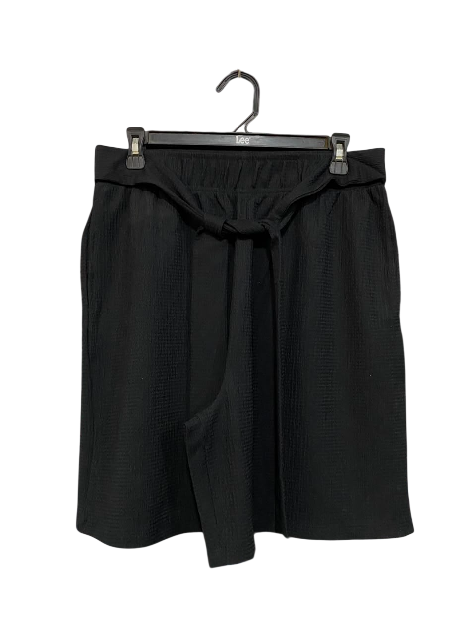 GEORGE |L| WAIST 30| A23| BLACK TEXTURED DRAWSTRING BERMUDA SHORTS