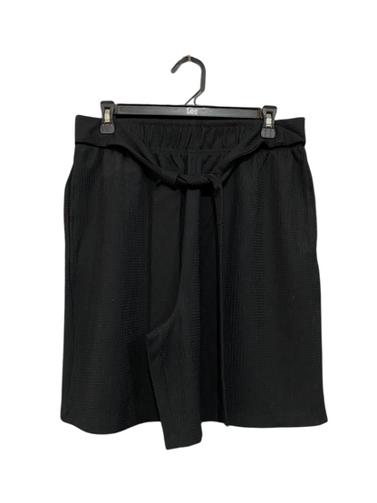 GEORGE |L| WAIST 30| A23| BLACK TEXTURED DRAWSTRING BERMUDA SHORTS