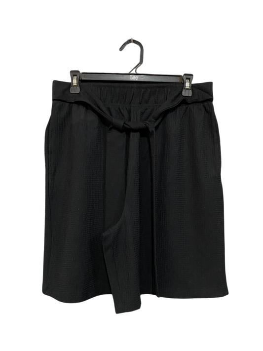 GEORGE |L| WAIST 30| A23| BLACK TEXTURED DRAWSTRING BERMUDA SHORTS