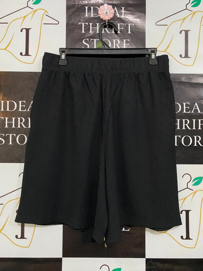 GEORGE |L| WAIST 30| A23| BLACK TEXTURED DRAWSTRING BERMUDA SHORTS