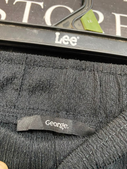 GEORGE |L| WAIST 30| A23| BLACK TEXTURED DRAWSTRING BERMUDA SHORTS