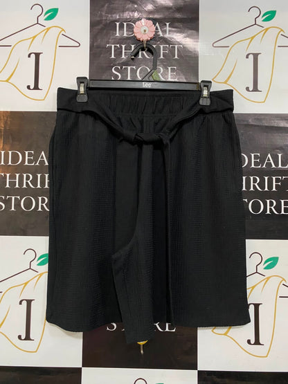 GEORGE |L| WAIST 30| A23| BLACK TEXTURED DRAWSTRING BERMUDA SHORTS