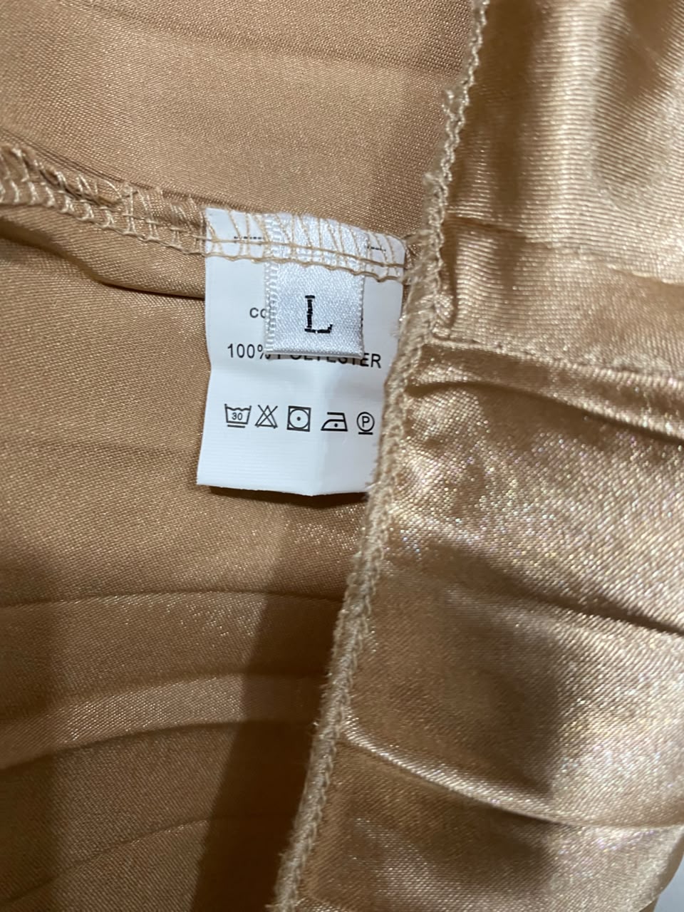 |L| WAIST 28| A23| CHAMPAGNE GOLD METALLIC PLEATED MAXI SKIRT