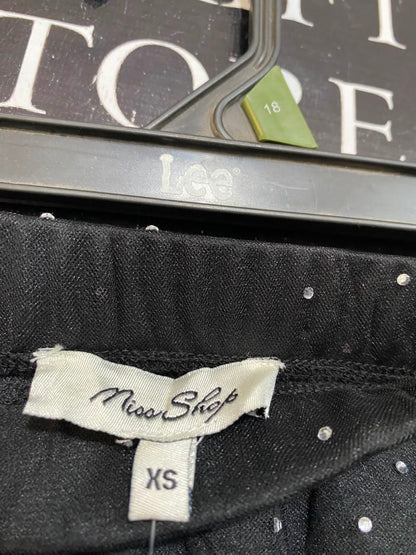 MISS SHOP |XS| WAIST 24| A23| BLACK RHINESTONE RUCHED MINI SKIRT