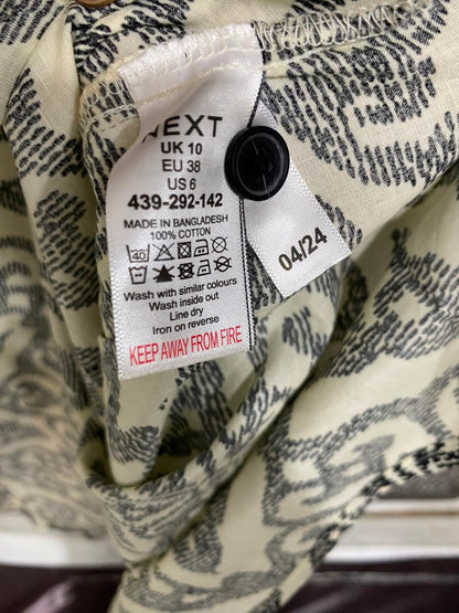 NEXT |M| BUST 19| A23| CREAM & BLACK PRINTED MIDI DRESS