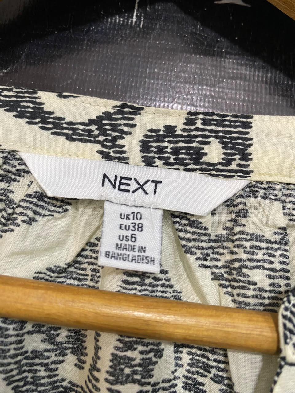 NEXT |M| BUST 19| A23| CREAM & BLACK PRINTED MIDI DRESS