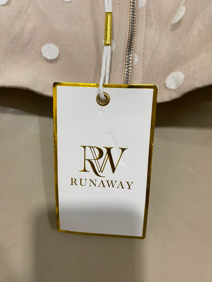 RUNWAY |M| BUST 16| A23| NUDE AND WHITE POLKA DOT MESH CORSET CROP TOP