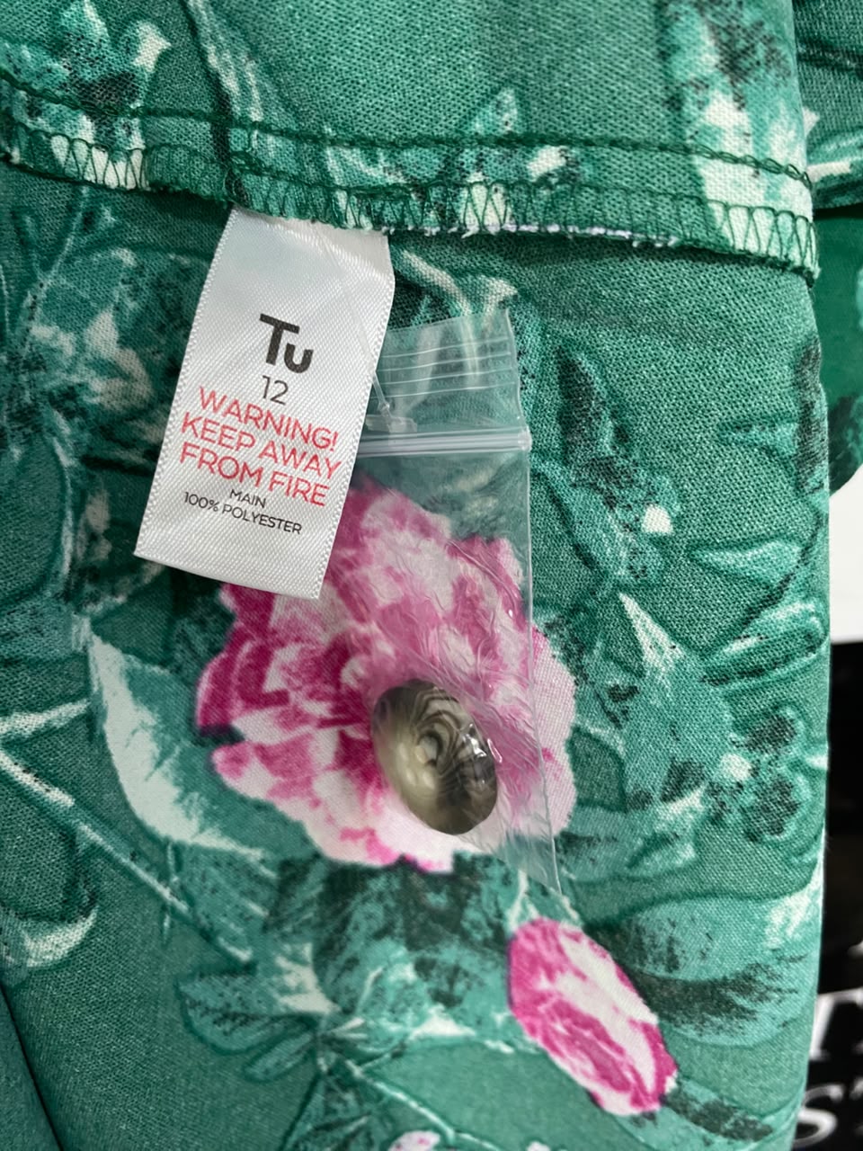 TU WOMAN |M| BUST 18| A23| GREEN AND PINK FLORAL V-NECK TIE-WAIST SHORT-SLEEVE MIDI DRESS | ELEGANT CASUAL DRESS