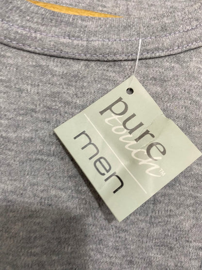 PURE TOUCH |XL| BUST 18| A23| PURE GREY MELANGE CREW NECK SHORT-SLEEVE T-SHIRT | BASIC CASUAL COMFORT TOP