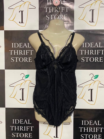 TORRID |S| BUST 15| A23| BLACK LACE STRAPPY RHINESTONE-ACCENTED BODYSUIT | ELEGANT LINGERIE SLEEPWEAR
