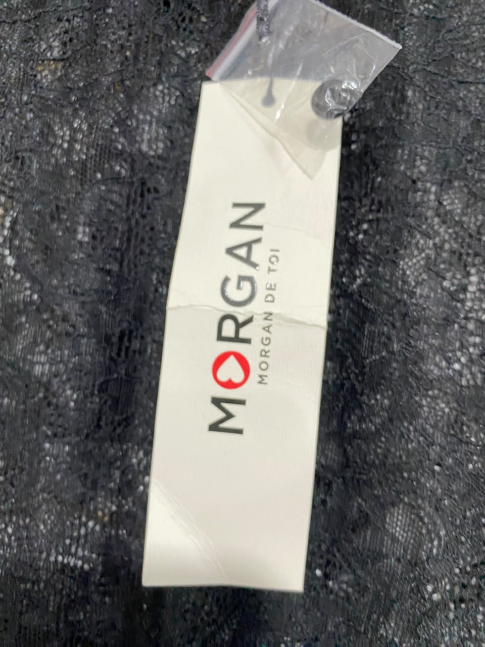MORGAN |S| BUST 15| A22| BLACK SHEER LACE LONG-SLEEVE TOP | ELEGANT CREW NECK PARTY BLOUSE