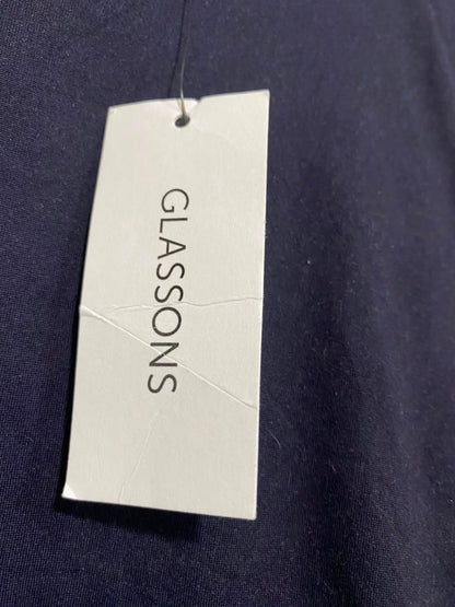 GLASSONS |S| BUST 13| A22| BLACK CREW NECK SHORT-SLEEVE CROP TOP | BASIC CASUAL TEE