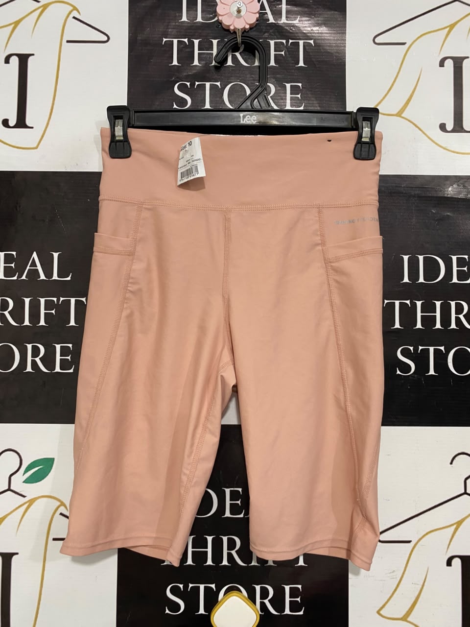 ANKO ACTIVE |XS| WAIST 24| A22| DUSTY PEACH HIGH-WAISTED ACTIVE BIKER SHORTS | POCKET GYM ATHLEISURE SHORTS
