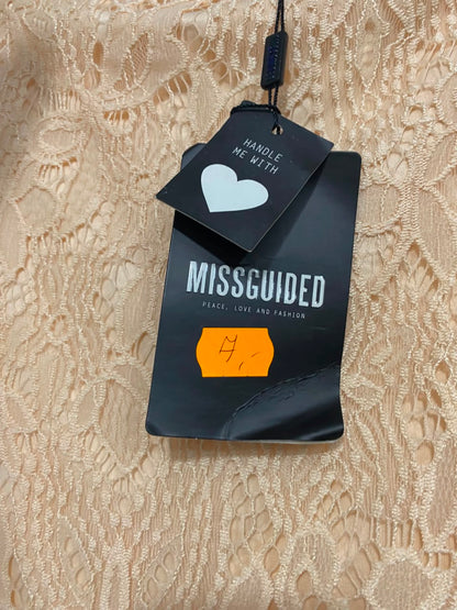 MISSGUIDED |L| WAIST 30| A22| PEACH LACE SCALLOPED HEM MINI SKIRT | ELEGANT PARTY SKATER SKIRT
