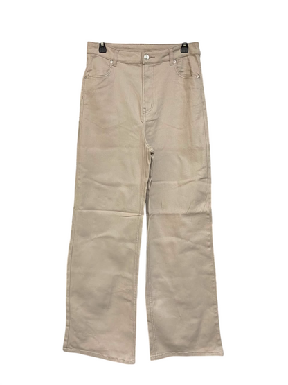 H&M |L| WAIST 30| A23| LIGHT BEIGE HIGH-WAIST WIDE-LEG COTTON DENIM TROUSERS