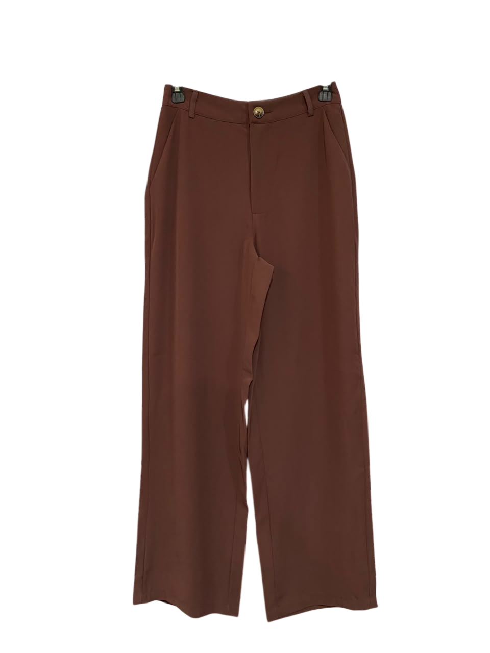 SHEIN |S| WAIST 26| A23| RICH BROWN HIGH-WAIST WIDE-LEG TAILORED TROUSERS | ELEGANT CASUAL PANTS
