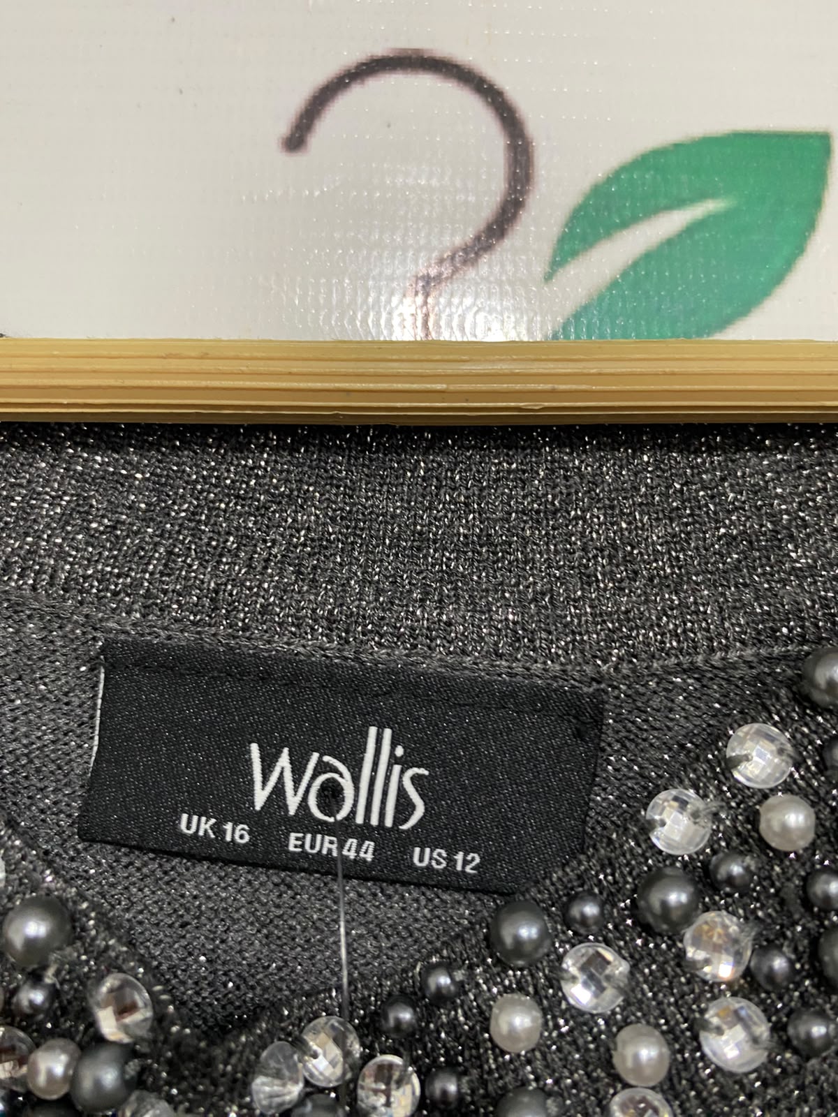 WALLIS |M| BUST FREE| A24| CHARCOAL SPARKLING COLD-SHOULDER EMBELLISHED KNIT TOP | GLAMOROUS PARTY TUNIC