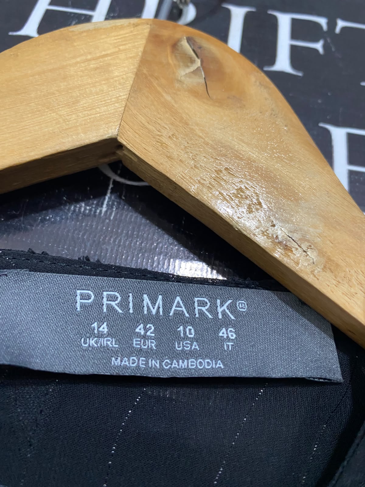 PRIMARK |M| BUST 19| A24| BLACK JACQUARD TIERED MIDI DRESS | ELEGANT LONG-SLEEVE EVENING DRESS