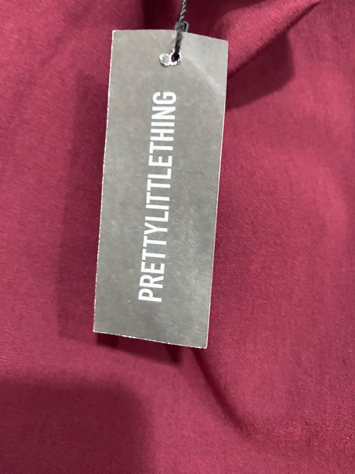 PRETTYLITTLE THING |S| BUST 15| A24| BURGUNDY STRAPLESS CONTRAST STITCHING TUBE MAXI DRESS | ELEGANT SLIM-FIT BODYCON GOWN