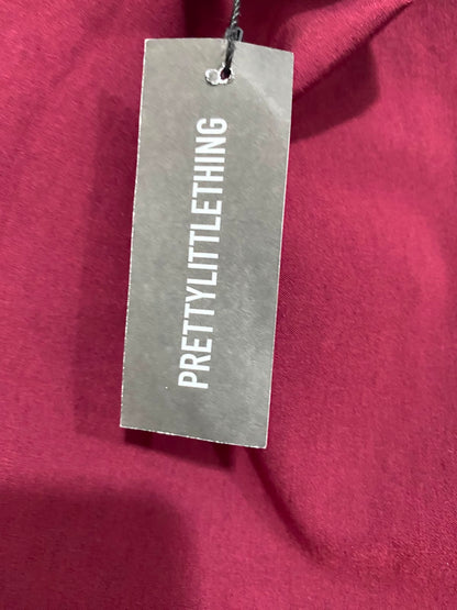 PRETTYLITTLE THING |S| BUST 15| A24| BURGUNDY STRAPLESS CONTRAST STITCHING TUBE MAXI DRESS | ELEGANT SLIM-FIT BODYCON GOWN