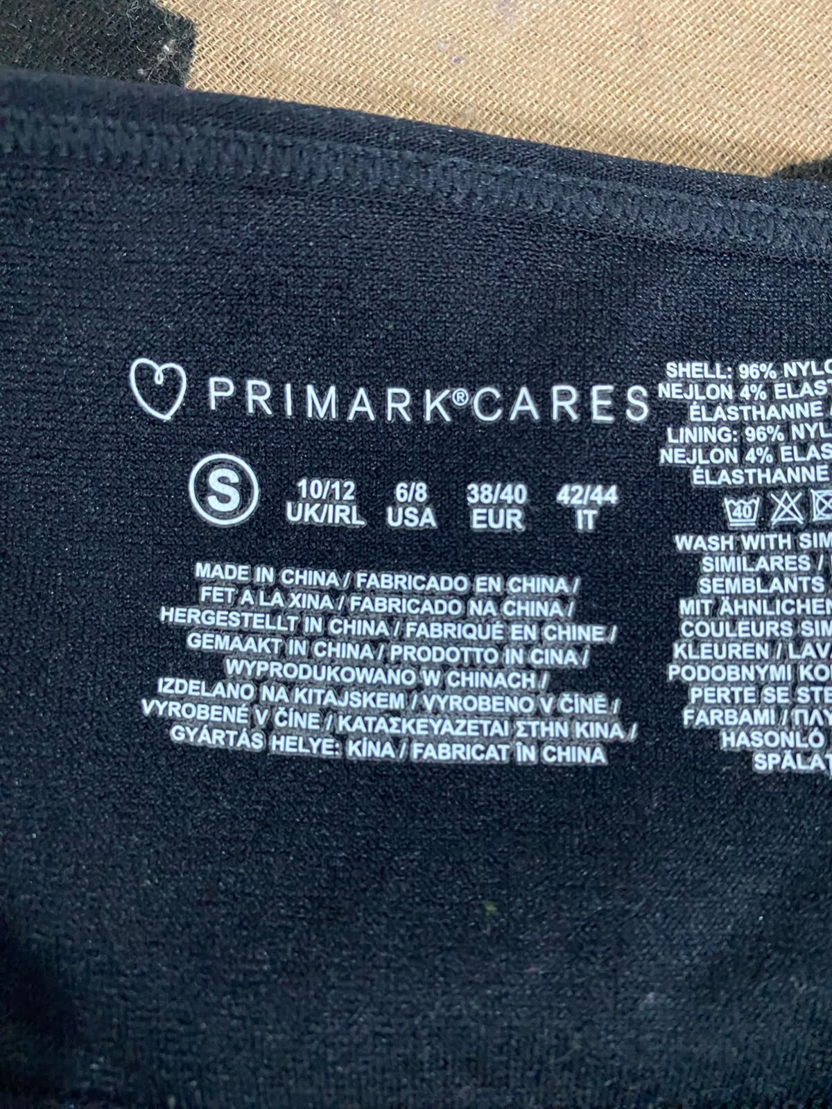 PRIMARK CARES |S| BUST 15| A24| CLASSIC BLACK RIBBED SPAGHETTI STRAP CROP TOP | BASIC COMFORTABLE CAMISOLE