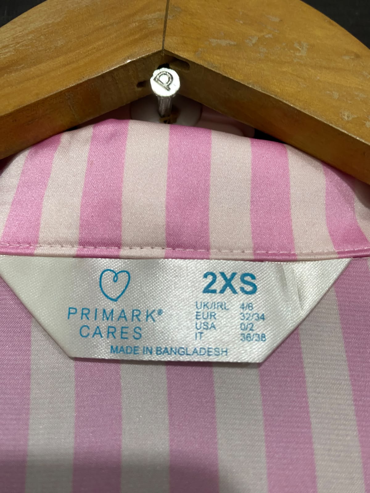 PRIMARK CARES |XS| A24| PINK AND WHITE STRIPED SATIN LONG-SLEEVE PAJAMA SET | COMFORTABLE LOUNGEWEAR SLEEPWEAR