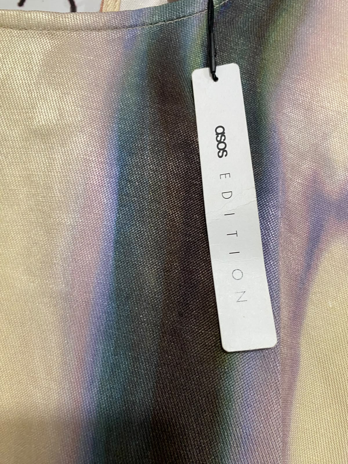 ASOS |L| BUST 22| A24| EDITION MULTICOLOR PASTEL TIE-DYE LONG-SLEEVE BLOUSE | ETHEREAL SHIMMER TOP