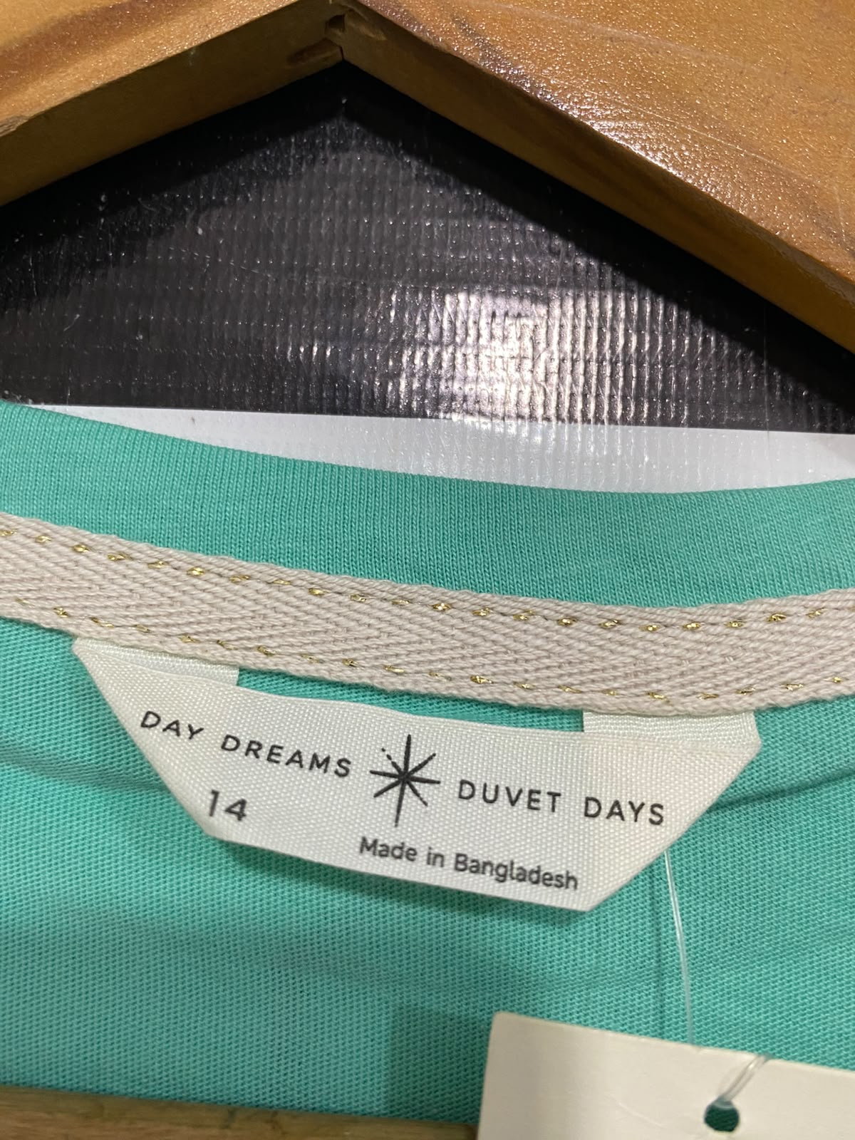M&S |L| BUST 20| A23| MINT GREEN "STAYCAY EVERYDAY" GRAPHIC SHORT-SLEEVE T-SHIRT | CASUAL COTTON TEE