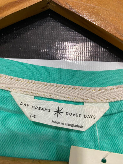 M&S |L| BUST 20| A23| MINT GREEN "STAYCAY EVERYDAY" GRAPHIC SHORT-SLEEVE T-SHIRT | CASUAL COTTON TEE
