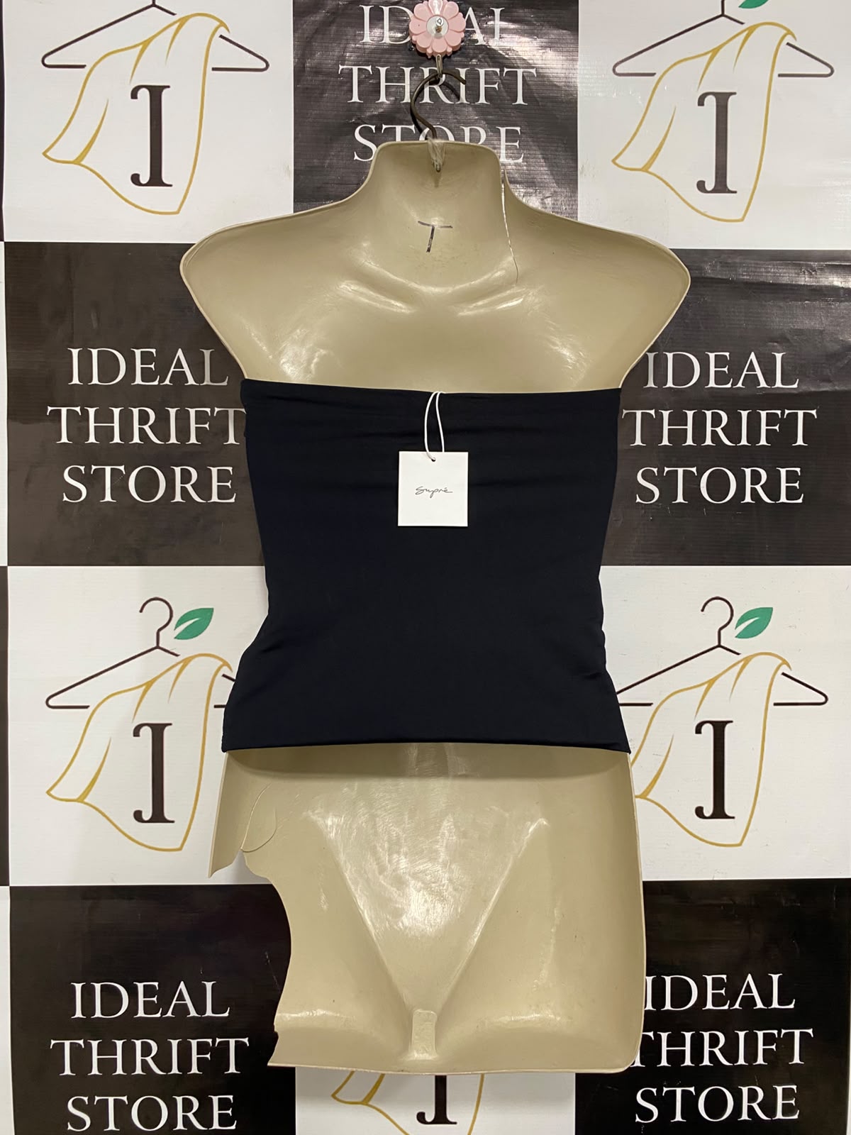 SUPRE |XS| BUST 12| A23| BLACK AND PINK ORCHID FLORAL STRAPLESS TUBE TOP | ELEGANT SLEEVELESS BODYCON CROP TOP