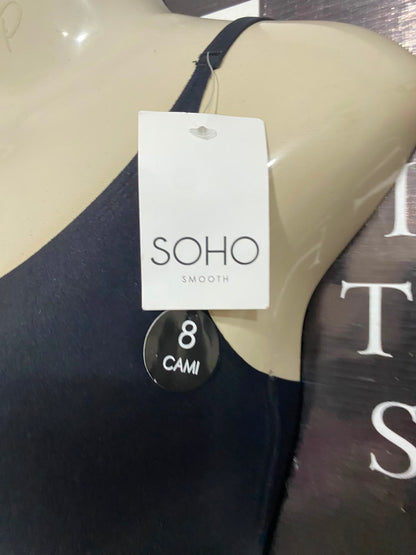 SOHO SMOOTH |XS| BUST 12| A23| BLACK SMOOTH SLEEVELESS CAMELLIA SPAGHETTI STRAP CAMISOLE TOP | ESSENTIAL LAYERED BASIC