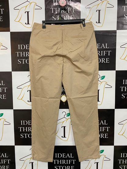 NEXT |L| WAIST 32| A23| KHAKI COTTON CHINO TROUSERS | VERSATILE TAILORED CASUAL PANTS