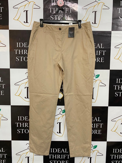 NEXT |L| WAIST 32| A23| KHAKI COTTON CHINO TROUSERS | VERSATILE TAILORED CASUAL PANTS