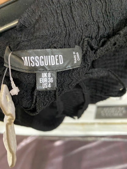 MISSGUIDED |S| WAIST 26| A23| CLASSIC BLACK TEXTURED DRAWSTRING CASUAL LOUNGE SHORTS | COMFORTABLE HIGH-WAIST BEACH SHORTS