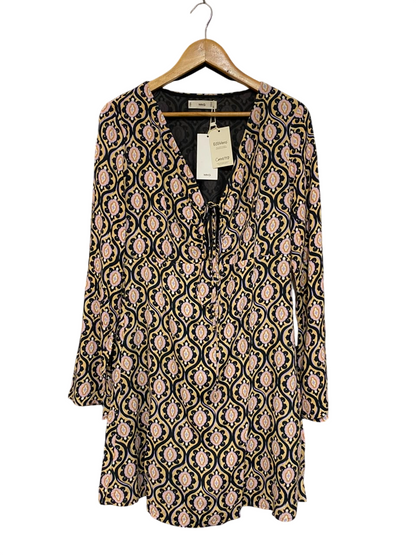 MNG |M| BUST 19| A24| ECOVERO GEOMETRIC PRINT TIE-FRONT MINI DRESS