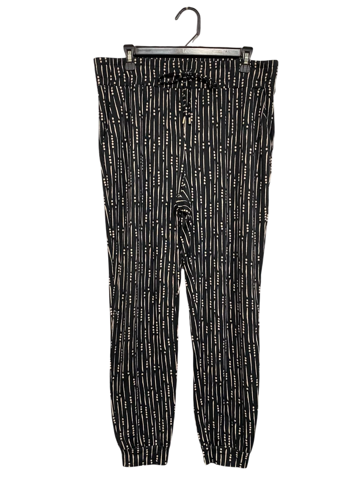 PRIMARK |XL| WAIST 34| A24| BLACK AND BEIGE DASHED STRIPE JOGGER LOUNGE PANTS