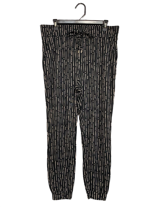 PRIMARK |XL| WAIST 34| A24| BLACK AND BEIGE DASHED STRIPE JOGGER LOUNGE PANTS