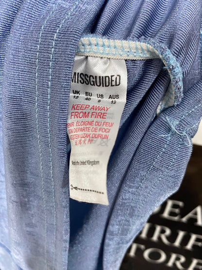 MISSGUIDED |M| BUST 15| A25| GLAMOROUS PERIWINKLE BLUE SHIMMER STRAPLESS BODYCON DRESS