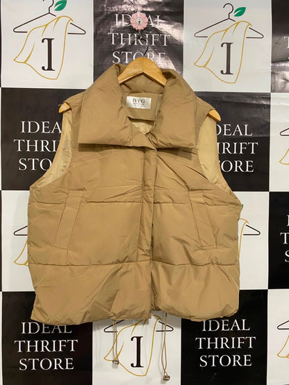 DIANYIGE |M| BUST 24| B46| CAMEL BROWN QUILTED PUFFER VEST