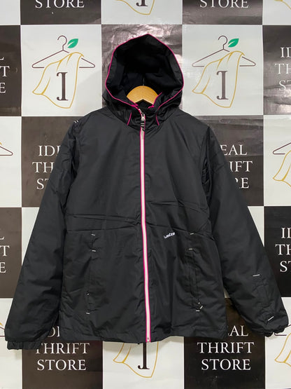 DECATHLON |L| BUST 20| B46| BLACK AND PINK HOODED ATHLETIC WINTER JACKET