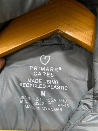 PRIMARK CARES |M| BUST 21| B33| DARK GRAY HOODED QUILTED LONG PUFFER COAT
