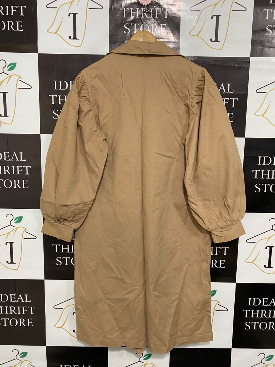 GEORGE |M| BUST 22| B36| CAMEL TRENCH COAT WITH PUFF SLEEVES DRESS