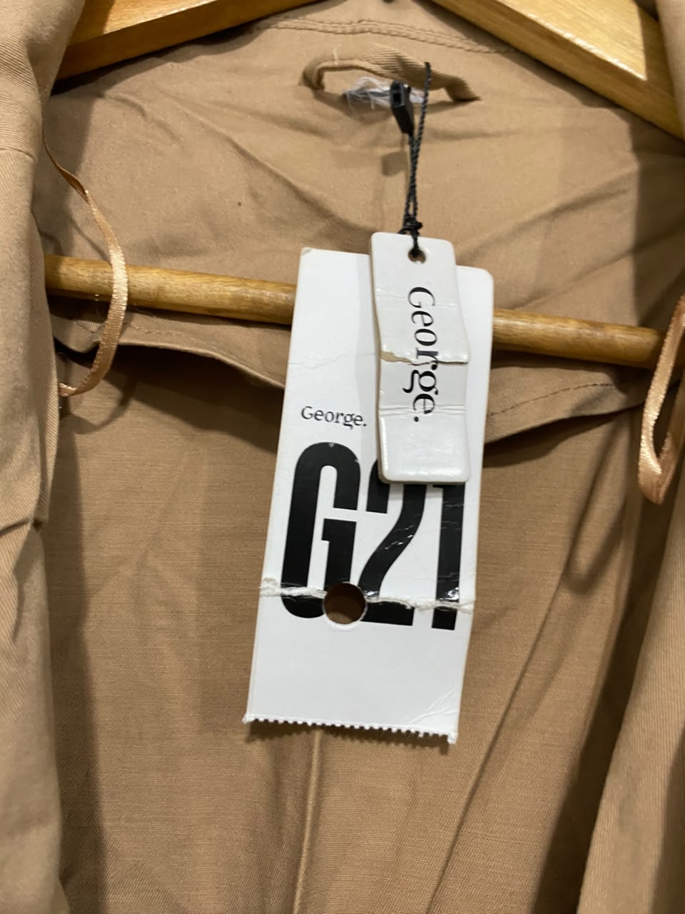 GEORGE |M| BUST 22| B36| CAMEL TRENCH COAT WITH PUFF SLEEVES DRESS