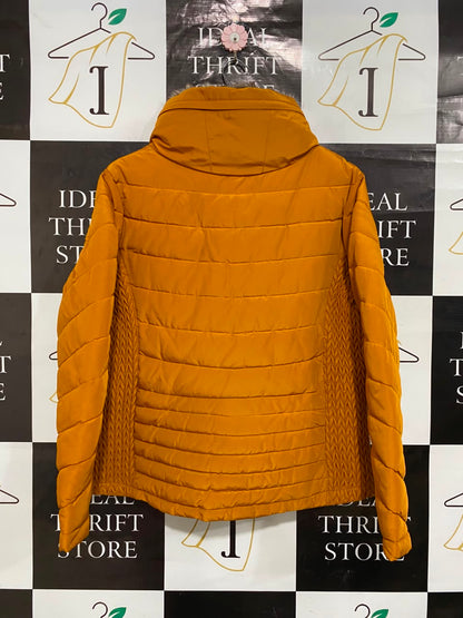 TU WOMAN |L| BUST 22| B43| MUSTARD YELLOW QUILTED PUFFER JACKET WITH FAUX FUR LINING